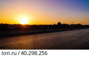 Sunset over Kyzketken, channel, Nukus, Karakalpakstan, Uzbekistan (2017 год). Стоковое фото, фотограф Сергей Майоров / Фотобанк Лори