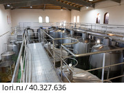 Metallic cisterns for processing and fermentating wine in shop. Стоковое фото, фотограф Яков Филимонов / Фотобанк Лори