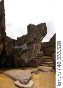 Close-up Polygonal masonry in Machu Picchu archaeological site , Cuzco, Peru (2018 год). Стоковое фото, фотограф Сергей Майоров / Фотобанк Лори