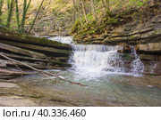 Джиперский водопад, Горячий ключ, Краснодарский край. Стоковое фото, фотограф Алексей Букреев / Фотобанк Лори
