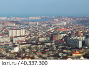 Вид на Махачкалу с горы Тарки-тау (2023 год). Стоковое фото, фотограф Иван Дуплик / Фотобанк Лори