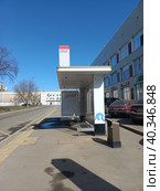 Временно недействующая автобусная остановка. 7-й проезд Подбельского. Район Богородское. Город Москва (2023 год). Редакционное фото, фотограф lana1501 / Фотобанк Лори