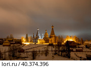 Архангельская область. Нёнокса.  Ночной вид поморской деревни (2023 год). Стоковое фото, фотограф Литвяк Игорь / Фотобанк Лори
