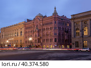 Санкт-Петербург. Здание на площади Островского . Доходный дом Н.П. Басина (2023 год). Редакционное фото, фотограф Литвяк Игорь / Фотобанк Лори