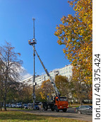 Ремонт базовой станции связи, Москва (2022 год). Редакционное фото, фотограф Мария Кылосова / Фотобанк Лори