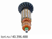 Ротор электрического мотора на белом фоне. Electric motor rotor. Стоковое фото, фотограф Татьяна Д / Фотобанк Лори