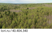 Южный Урал весной, вид на горную тайгу с воздуха. Southern Urals in spring, a view of the mountain taiga from the air. Стоковое видео, видеограф Евгений Романов / Фотобанк Лори