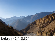 Mountain trail trekking route Muktinath Lupra Himalayas, Nepal (2016 год). Стоковое фото, фотограф Михаил Пряхин / Фотобанк Лори