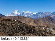View on the Ranipauwa village near Muktinath in lower Mustang, Nepal (2016 год). Стоковое фото, фотограф Михаил Пряхин / Фотобанк Лори