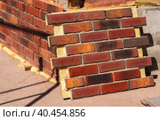 Clinker thermal panels for finishing the facade of the house. Стоковое фото, фотограф Юрий Поздников / Фотобанк Лори