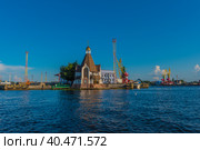 The temple of the prelate Nicholas The Wonderworker in the territory of sea trade port (2020 год). Стоковое фото, фотограф Анна Кривицкая / Фотобанк Лори