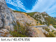 Laspi mountain pass, view of tunnel and Garin Mikhailovsky cliff, Стоковое фото, фотограф Анна Кривицкая / Фотобанк Лори