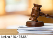 Wooden gavel on table close up. Justice concept. Стоковое фото, фотограф Сергей Толмачёв / Фотобанк Лори
