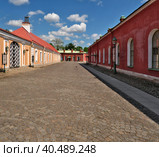 Peter and Paul Fortress citadel of St. Petersburg, Russia. Saints Peter and Paul Cathedral, guardhouse and commandant's house. Редакционное фото, фотограф Елена  Попкова / Фотобанк Лори
