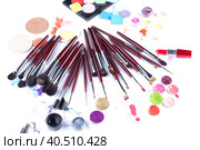 Set of professional makeup brushes and applicators. Стоковое фото, фотограф Гурьянов Андрей / Фотобанк Лори