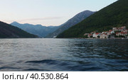 Boka Kotor Adriatic Sea, Verige Strait Kamenari Lepetane Ferry Line Trajekt. Ferryboat for passenger, cargo and vehicles. Tourism and business in Montenegro. Maritime transport coastal. August 16 2022. Стоковое видео, видеограф Юлия Петровская / Фотобанк Лори
