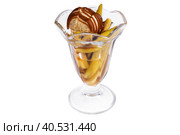 Santa fe caramelized banana with coffee and whiskey isolated on white background. Стоковое фото, фотограф Татьяна Терехина / Фотобанк Лори