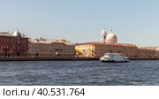 Panoramic cityscape of Saint-Petersburg on a sunny summer day. Neva (2022 год). Стоковое фото, фотограф EugeneSergeev / Фотобанк Лори