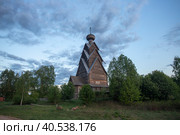 Тверская область. Ширков Погост. Деревянная церковь Рождества Иоанна Предтечи (2023 год). Редакционное фото, фотограф Литвяк Игорь / Фотобанк Лори