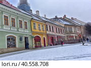 Czech Republic, Kutna Hora, 07,01,2016, Street in the centre of Kutna Hora, Sedlec, Czech Republic in winter. City heritage UNESCO. Редакционное фото, фотограф Анна Кривицкая / Фотобанк Лори
