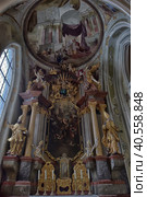 The transept with organ of the Cathedral of Assumption of Our Lady and Saint John the Baptist . Church is UNESCO World Heritage Site (2016 год). Редакционное фото, фотограф Анна Кривицкая / Фотобанк Лори