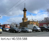 Пожарная каланча в Сокольниках. Русаковская улица, 26. Район Сокольники. Город Москва (2014 год). Редакционное фото, фотограф lana1501 / Фотобанк Лори