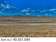 Mineral lake in  steppe. Стоковое фото, фотограф Анна Кривицкая / Фотобанк Лори