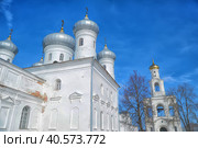 Dome St. George's monastery in Veliky Novgorod, orthodox Christian Church. The Orthodox religion of Russia. Monastery's oldest Church buildings in Russia in 1030 yr (2012 год). Редакционное фото, фотограф Анна Кривицкая / Фотобанк Лори