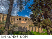 Pompei, Italy. 02,01,2018. The home of the ancient Roman ruins, part of the UNESCO World Heritage Sites. It is located near Naples. Редакционное фото, фотограф Анна Кривицкая / Фотобанк Лори