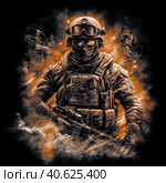 Spetsnaz illustration for a print on clothes. Generative AI. Стоковое AI-изображение, AI-художник Ирина Ручушкина / Фотобанк Лори