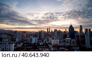 Nighttime timelapse of the Malaysian capital Kuala Lumpur. Стоковое видео, видеограф Mikhail Davidovich / Фотобанк Лори