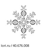 Snowflake snow winter pattern doodle linear cartoon coloring book. Стоковая иллюстрация, иллюстратор Вахминцева Ольга / Фотобанк Лори
