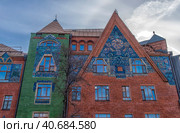 Fairy-tale House of Pertsova (DOM PERTSOVOY) , Moscow art nouveau building, constructed  by the architects Schnaubert and Zhukov (2019 год). Редакционное фото, фотограф Анна Кривицкая / Фотобанк Лори