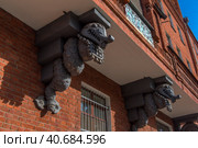 Fairy-tale House of Pertsova (DOM PERTSOVOY) , Moscow art nouveau building, constructed by the architects Schnaubert and Zhukov (2019 год). Редакционное фото, фотограф Анна Кривицкая / Фотобанк Лори