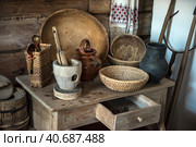 House museum, historical Russian hut in which was born Chapaev. Стоковое фото, фотограф Анна Кривицкая / Фотобанк Лори