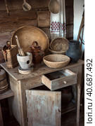 House museum, historical Russian hut in which was born Chapaev. Стоковое фото, фотограф Анна Кривицкая / Фотобанк Лори