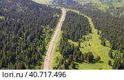 Aerial hyperlapse drone video of Chui tract or Chuya Highway near Seminsky mountain pass. Altai. Стоковое видео, видеограф Сергей Пристяжнюк (Serg Zastavkin) / Фотобанк Лори