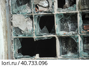 Exterior with broken windows of an old industrial building. Стоковое фото, фотограф Анна Кривицкая / Фотобанк Лори