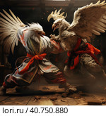 Two eagles fight each other. Стоковое AI-изображение, AI-художник Кирилл Черезов / Фотобанк Лори