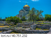 Sevastopol Historical and archaeological reserve "Tauric Chersonesos". Cathedral of St. Vladimir (2021 год). Редакционное фото, фотограф Анна Кривицкая / Фотобанк Лори