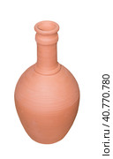 Старый глиняный кувшин на белом фоне. Clay jug handmade isolated on white. Стоковое фото, фотограф Татьяна Д / Фотобанк Лори