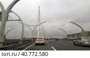 Western high-speed diameter is an intracity toll highway in St. Petersburg. (2020 год). Редакционное фото, фотограф Анна Кривицкая / Фотобанк Лори