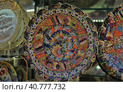Turkey, Cappadocia, 14,07,2014 Turkish ceramics, painted plates with a souvenir shop. Редакционное фото, фотограф Анна Кривицкая / Фотобанк Лори