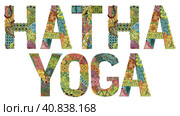 Word HATHA YOGA. Vector decorative zentangle object. Стоковая иллюстрация, иллюстратор Наталья Андрейченко / Фотобанк Лори