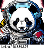 Panda Chinese Astronaut. Стоковое AI-изображение, AI-художник Роман Сигаев / Фотобанк Лори