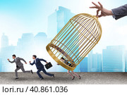 Business people and golden cage concept. Стоковое фото, фотограф Elnur / Фотобанк Лори