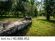 Лодка долблёнка. Стоковое фото, фотограф Илья Старков / Фотобанк Лори