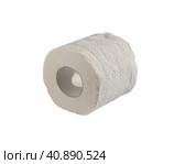 One toilet paper roll not started isolated on a white background. Стоковое фото, фотограф Александр Кротков / Фотобанк Лори