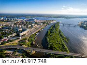 Остров Гребневские пески вдоль Нижегородской ярмарки (2022 год). Редакционное фото, фотограф Илья Старков / Фотобанк Лори