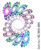 Lace from untwisted colorful spirals isolated on white background. Graphic design element. 3d rendering. 3d illustration. Стоковая иллюстрация, иллюстратор Бузмакова Светлана / Фотобанк Лори